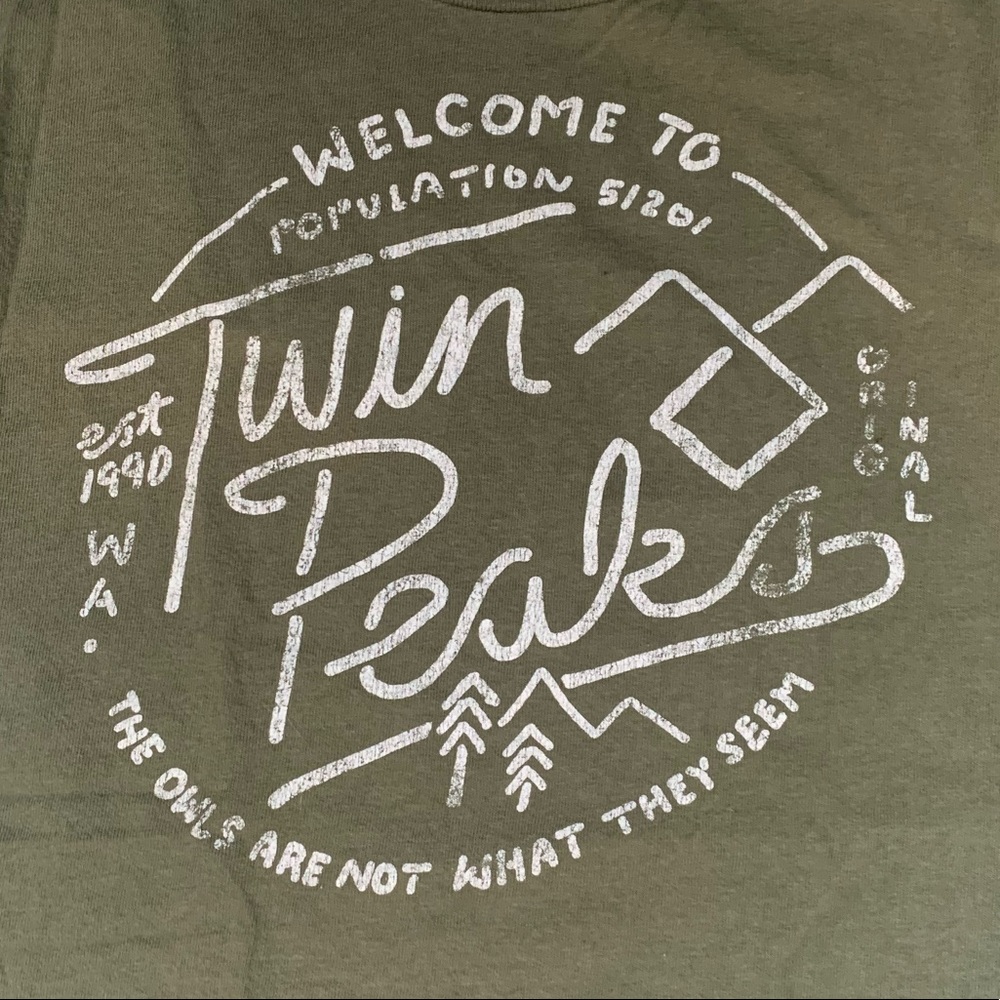 olive green Twin Peaks tee